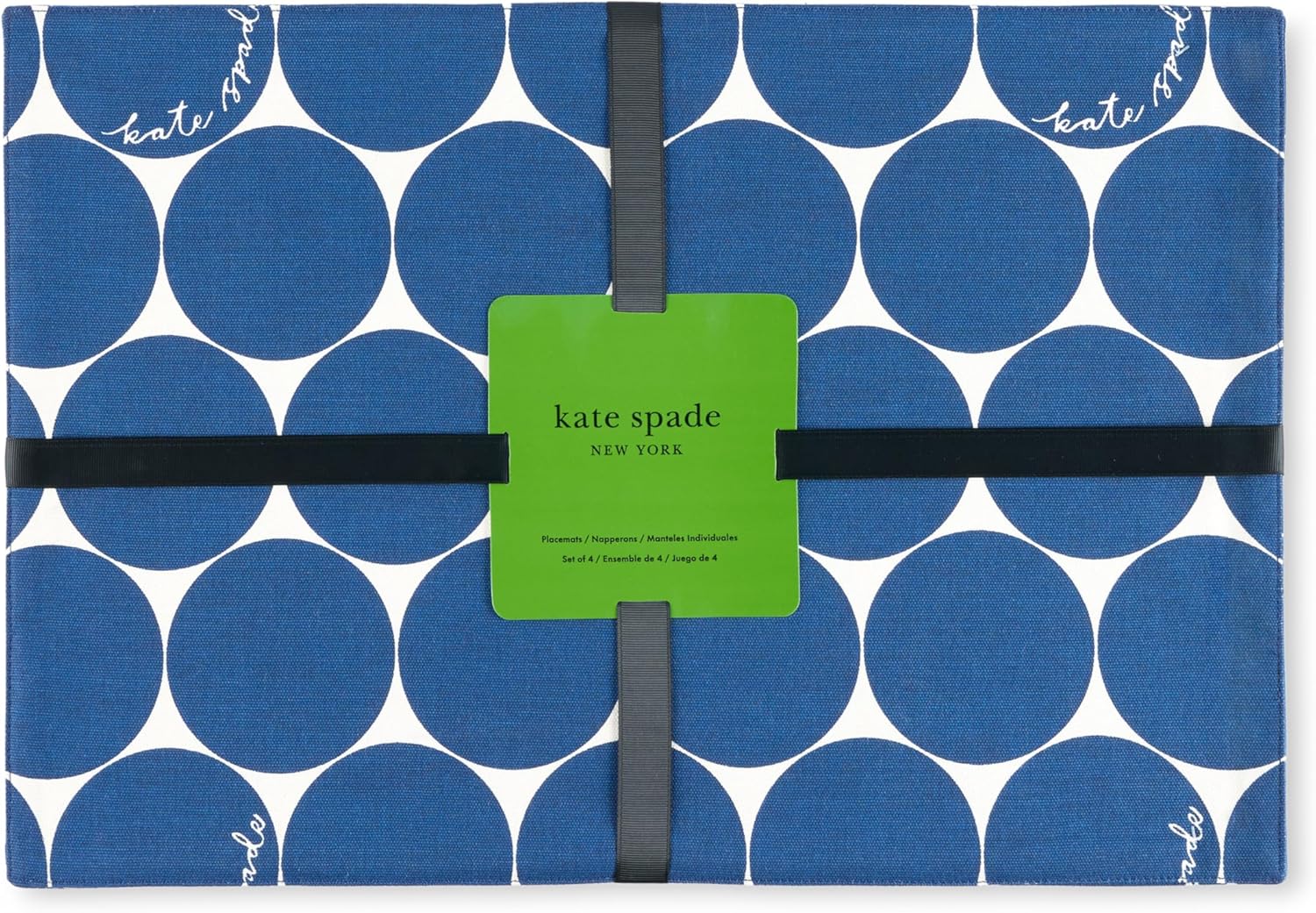 Blue and White Cotton Reversible Retro Placemats Set of 4