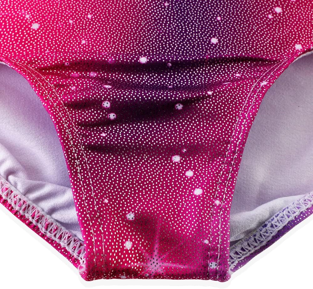 HOZIY Long Sleeve Leotards for Girls Gymnastics Kids Toddler Tumbling Outfits Floral Unicorn Galaxy Rainbow Stripe Pattern 9-10 Years Galaxy Hot Pink