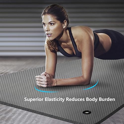 Miniatura 7 de LFS Alfombrilla de yoga de 315 pulgadas de 0394in extra ancha y extra gruesa antideslizante para ejercicio y fitness con banda y bolsa de yoga para