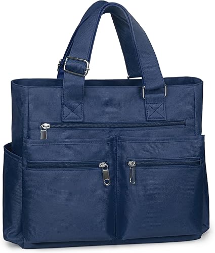 Bolsa de lona impermeable de nailon con múltiples bolsillos para llevar al hombro, bolsa de trabajo para computadora portátil, bolso para