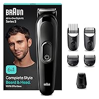 Braun Rasoio Elettrico Barba e Capelli, REGOLABARBA UOMO E Tagliacapelli Uomo