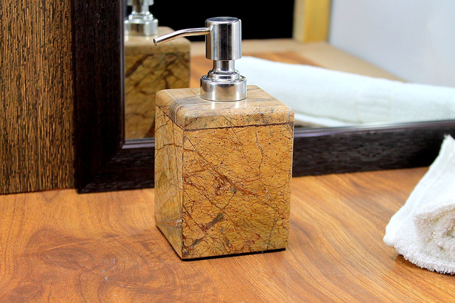 KLEO - Dispenser di sapone liquido per dispenser di sapone in pietra di marmo Marble Stone Soap Dispenser/Lotion Dispenser