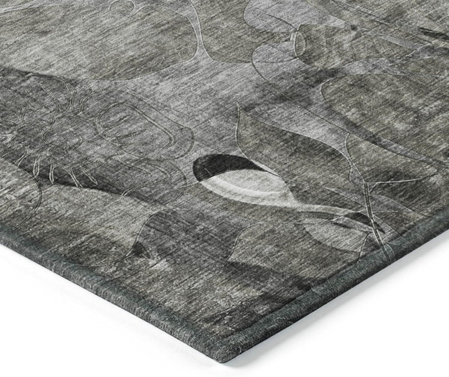 Addison Rugs Chantille ACN558 Gray 1'8" x 2'6 Indoor Outdoor Area Rug, Stain Resistant, Machine Washable, Non Shedding, Bedroom, Living Room, Dining Room, Kitchen Rug