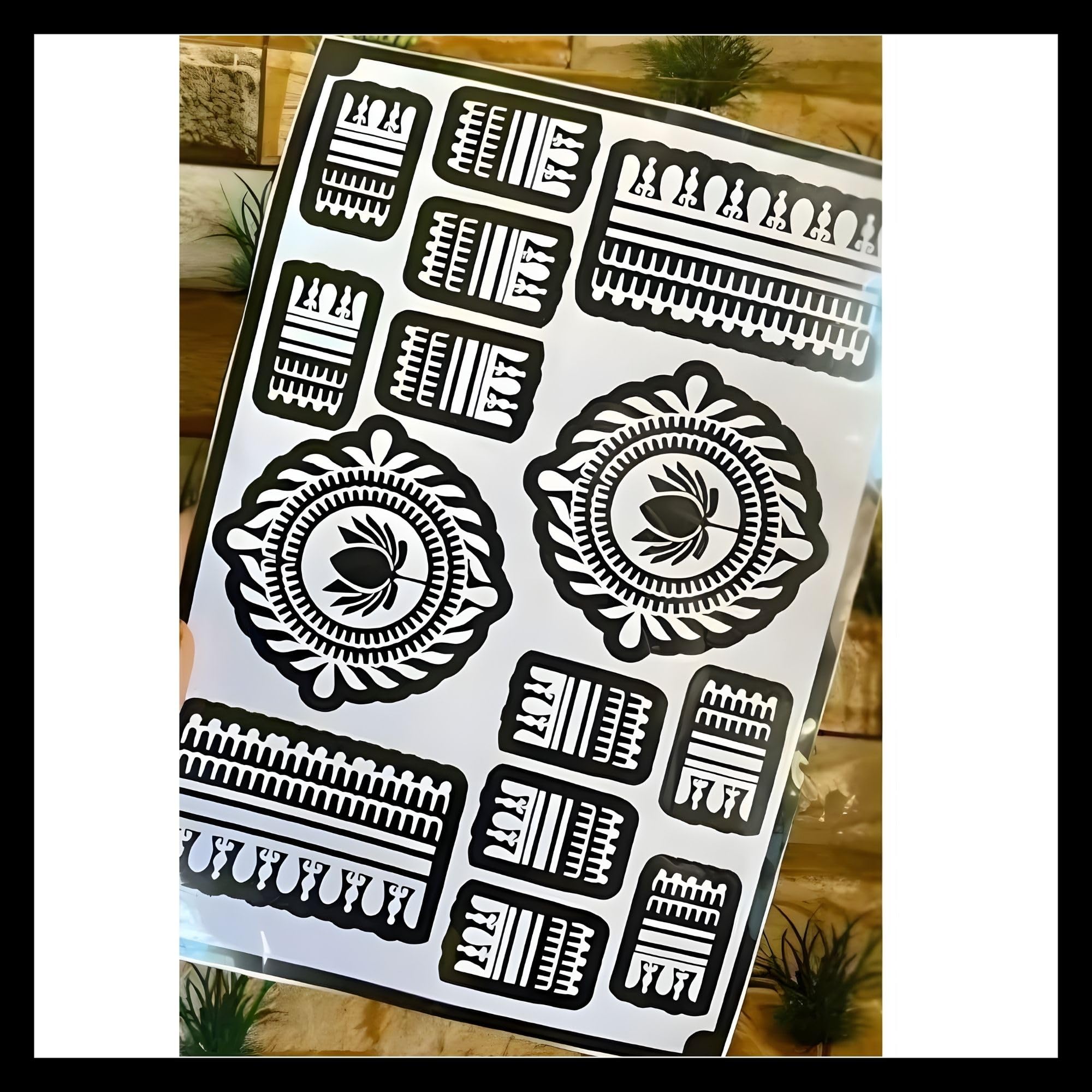 Mehndi Stencil Design Full Hand Set | Henna Tattoo Stencil for Women, Girls and Kids | Easy to Use in Just 4 Steps | Royal Lotus Mandala Mehandi Sticker | (MS-23)-image-17