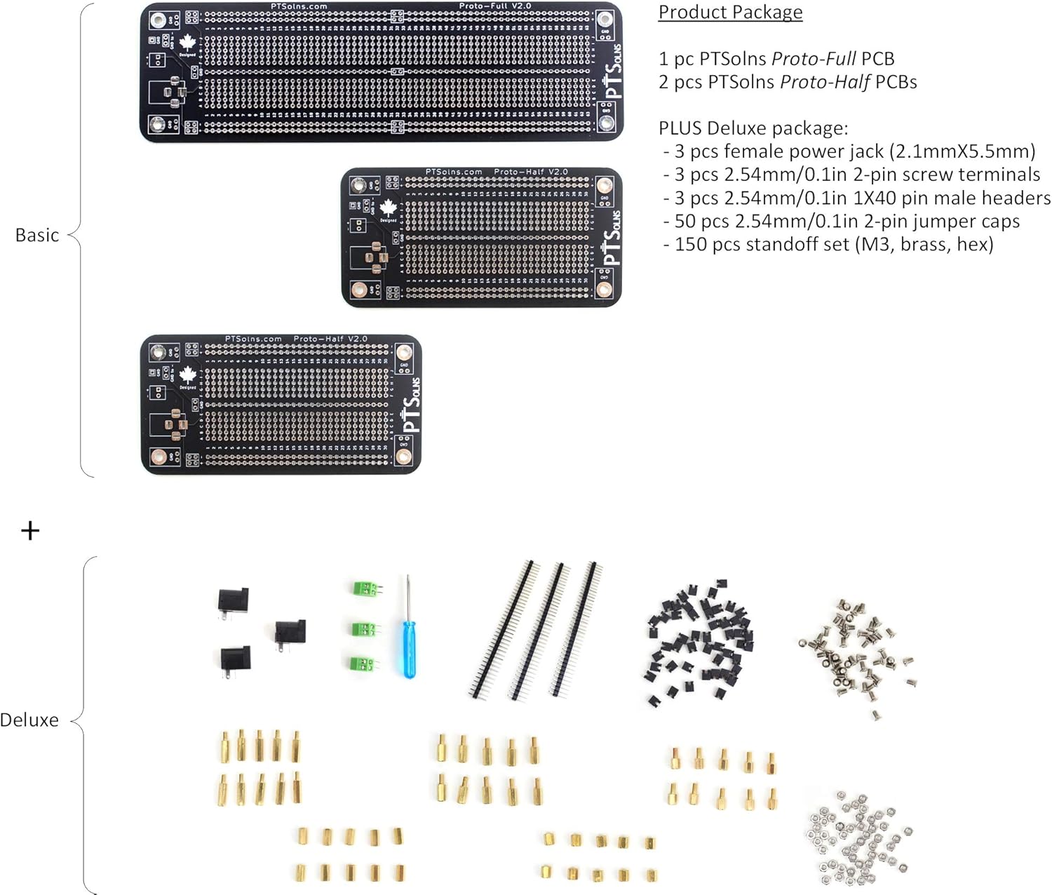 Prototyping Solderable Breadboard PCB Kit (Proto Mix Deluxe)