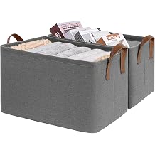 CHICVITA 45L Extra Large Fabric Storage Bins for Shelves, 2Pack, Grey