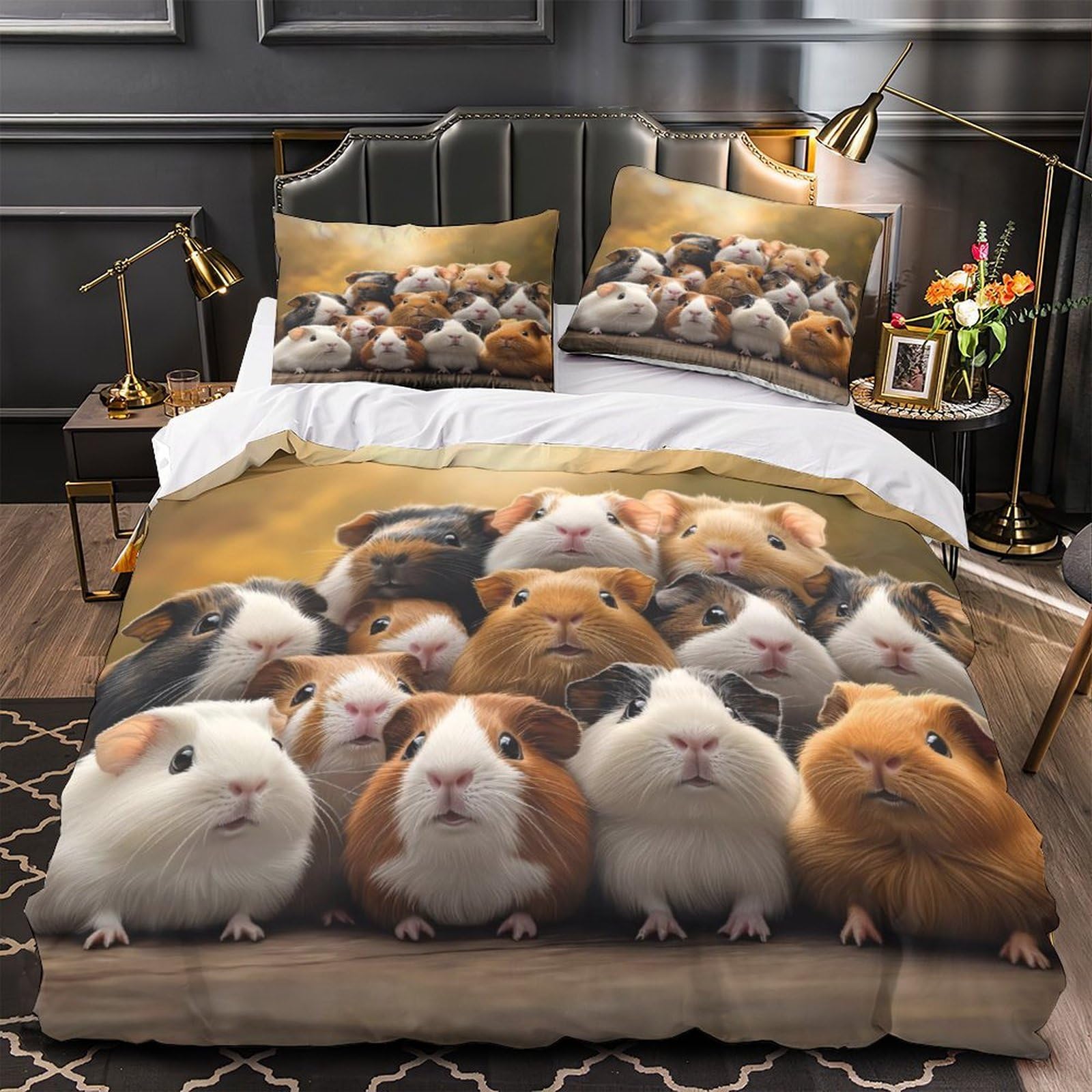 Parure de lit cochon d'inde mignons pour offrir une décoration de lit unique à un ado