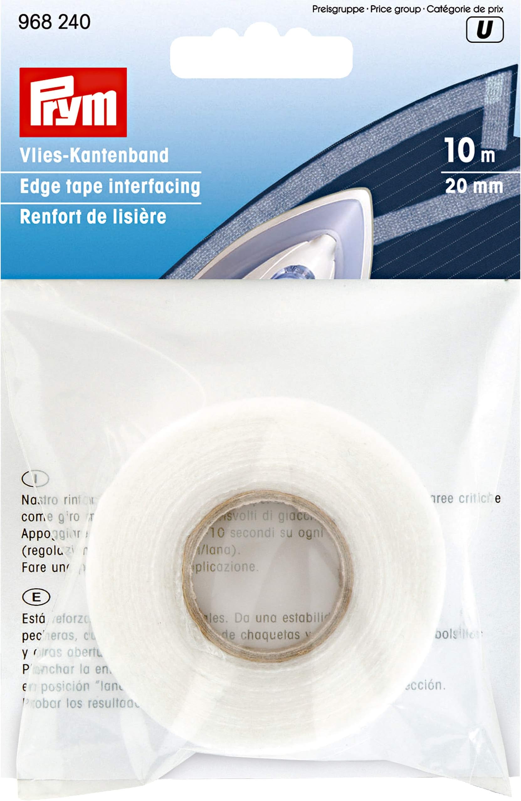 Prym 968240-1 Edge Tape interfacing 20 mm White