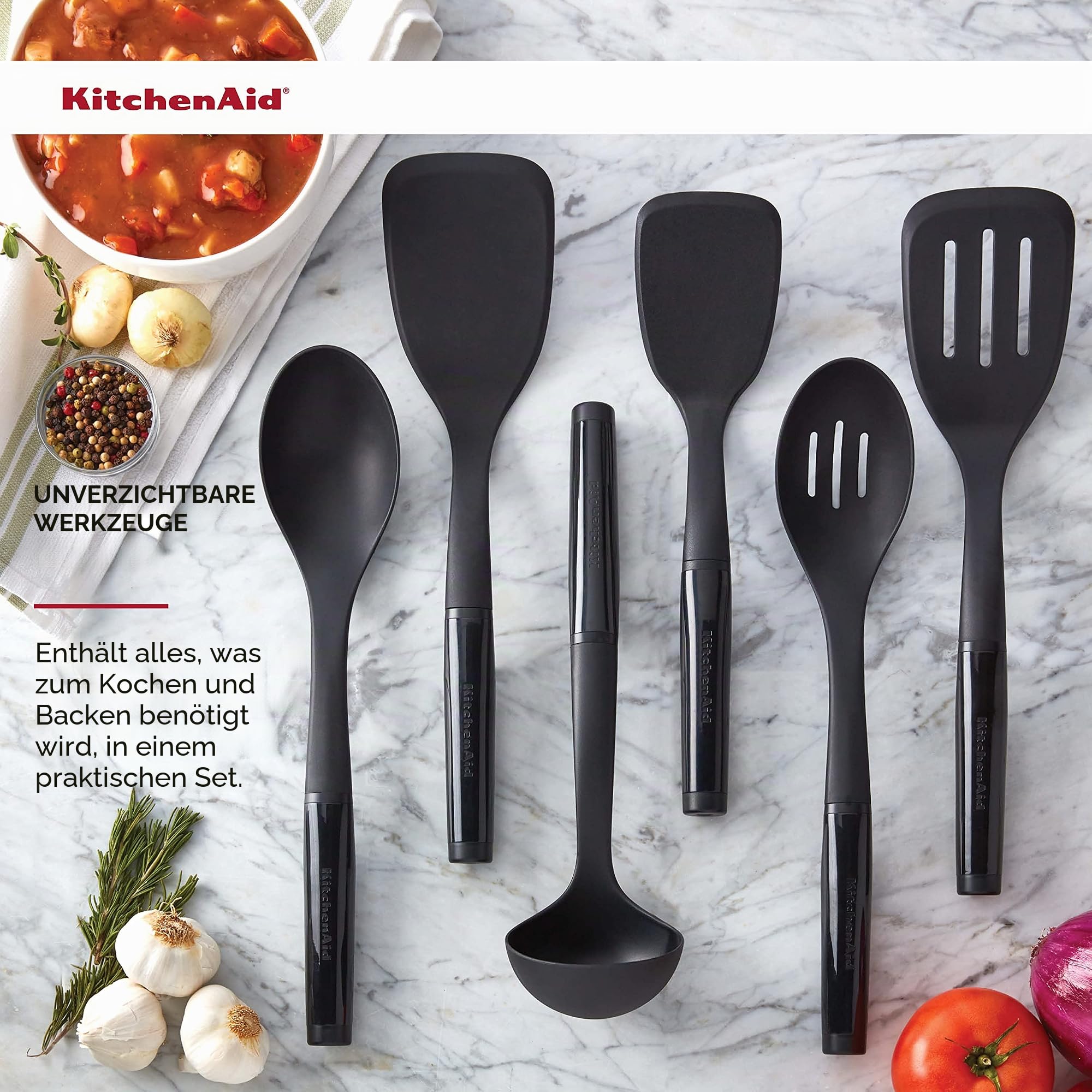 KitchenAid Universal-Werkzeugset, 6-teilig, schwarz