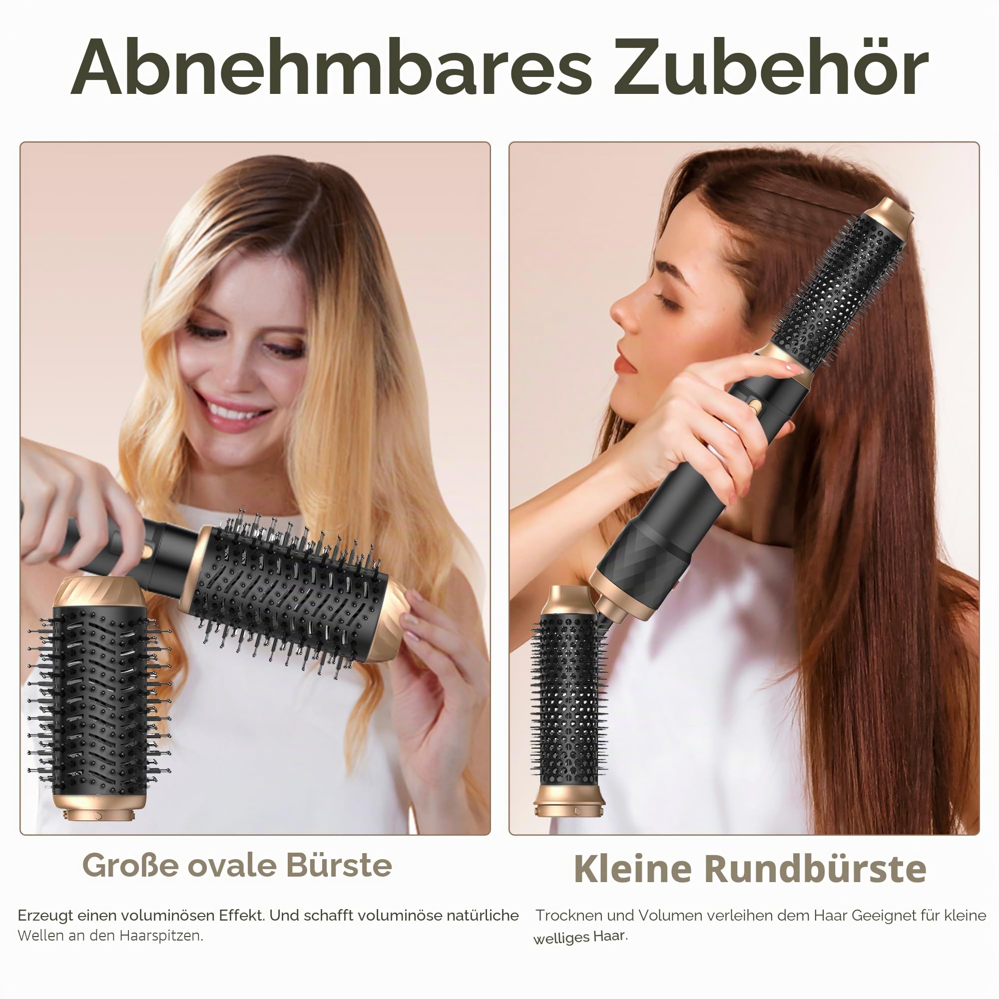 Pro Airstyler Warmluftbürste 6 in 1 Hairstyler set,Atopskins Haarstyler Ionen Föhnbürste mit 30mm Warmluft-Lockenstab | Hairstyler 1000W Haartrockner Föhn für Volumen, Trocknen, Glätten & Locken