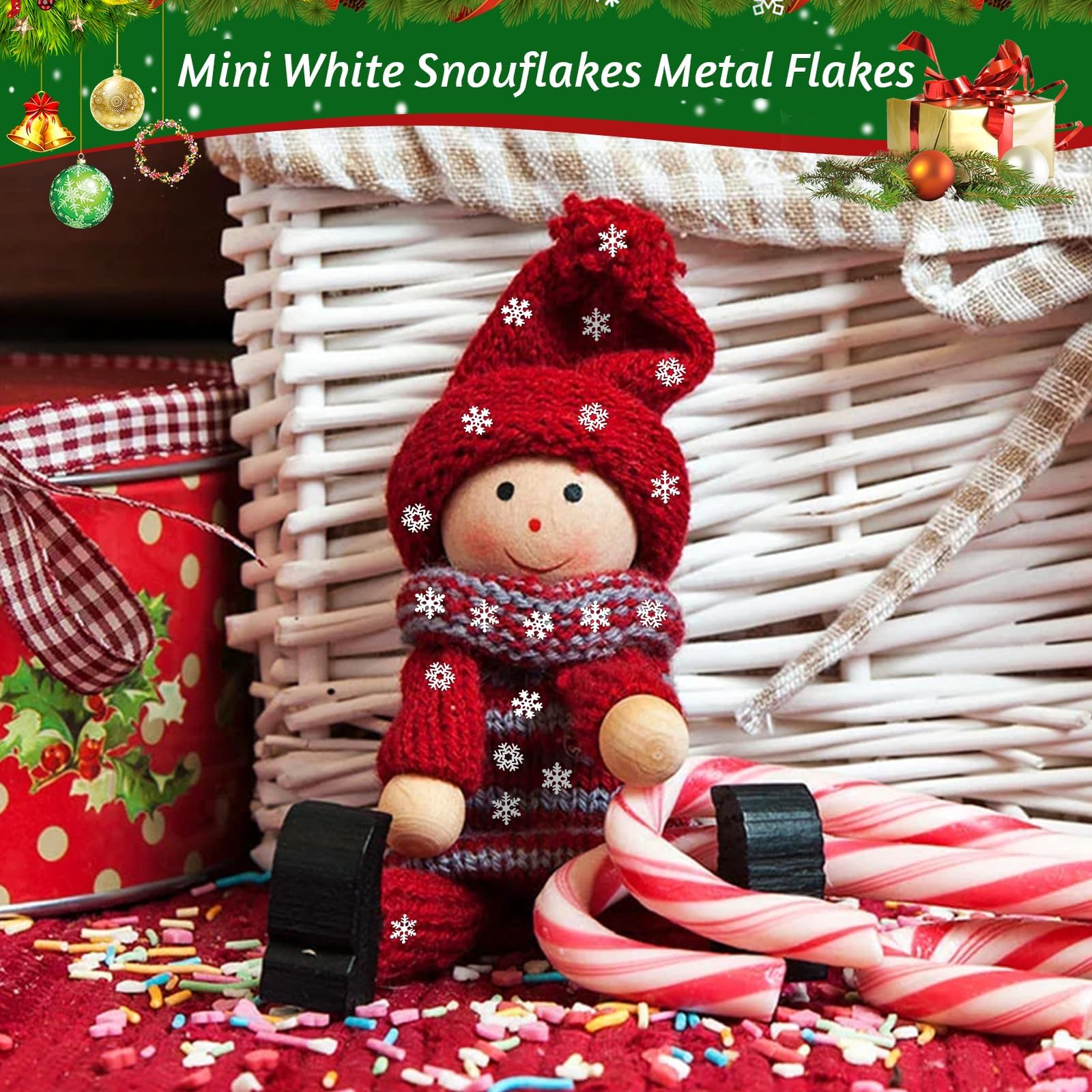 360 Mini Flocons De Neige En Métal - Parfaits Pour Décorer Noël, Tes Bricos Ou Tes Emballages Cadeaux ! - 8