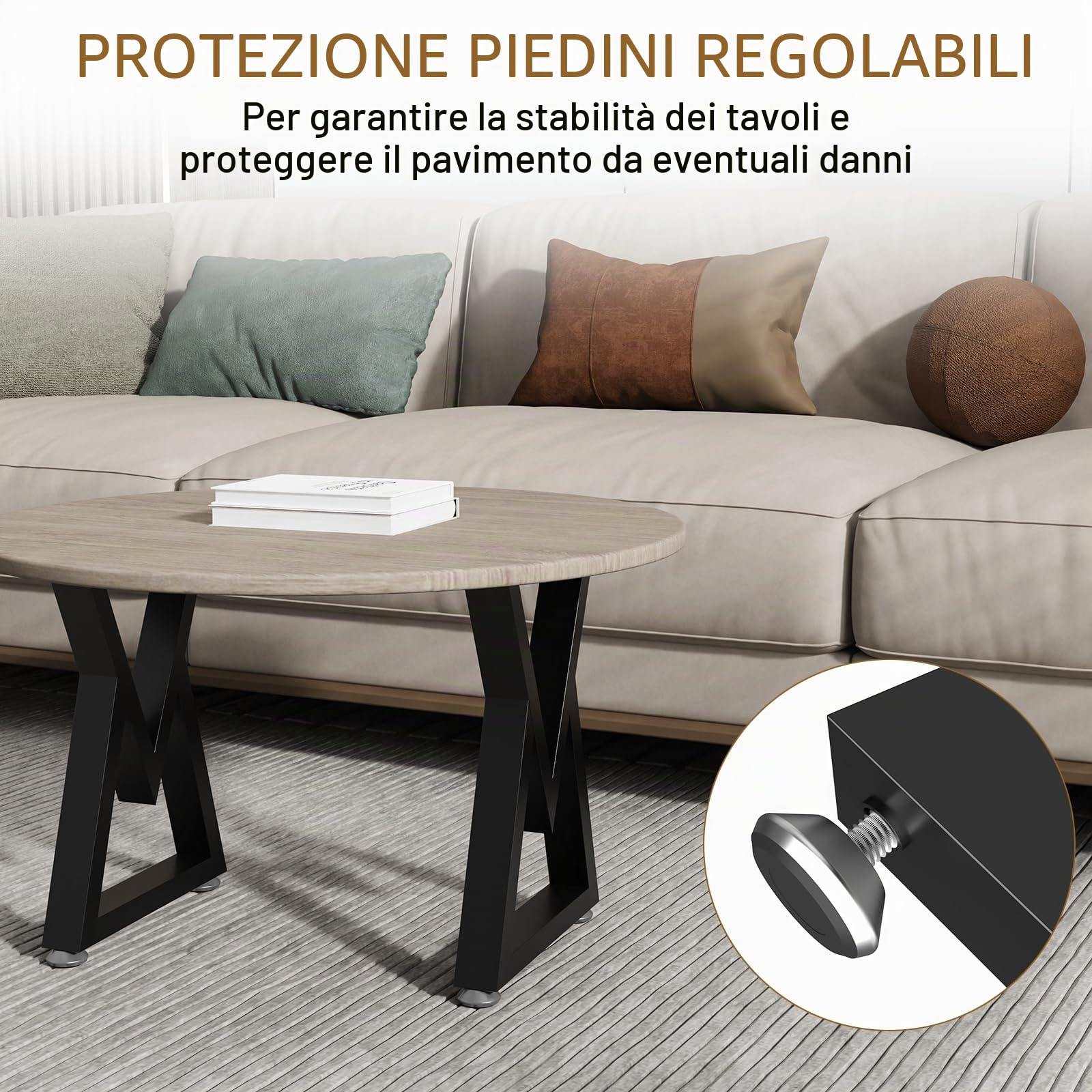 OUTBROS Gambe per Tavolo, 2 Pezzi Struttura Tavolo, Industriale DIY per Tavoli da Caffè, Tavoli Soggiorno, Mobili, Gambe in Metallo per Piano di Lavoro, L30 cm X H41.5 cm, V Forma