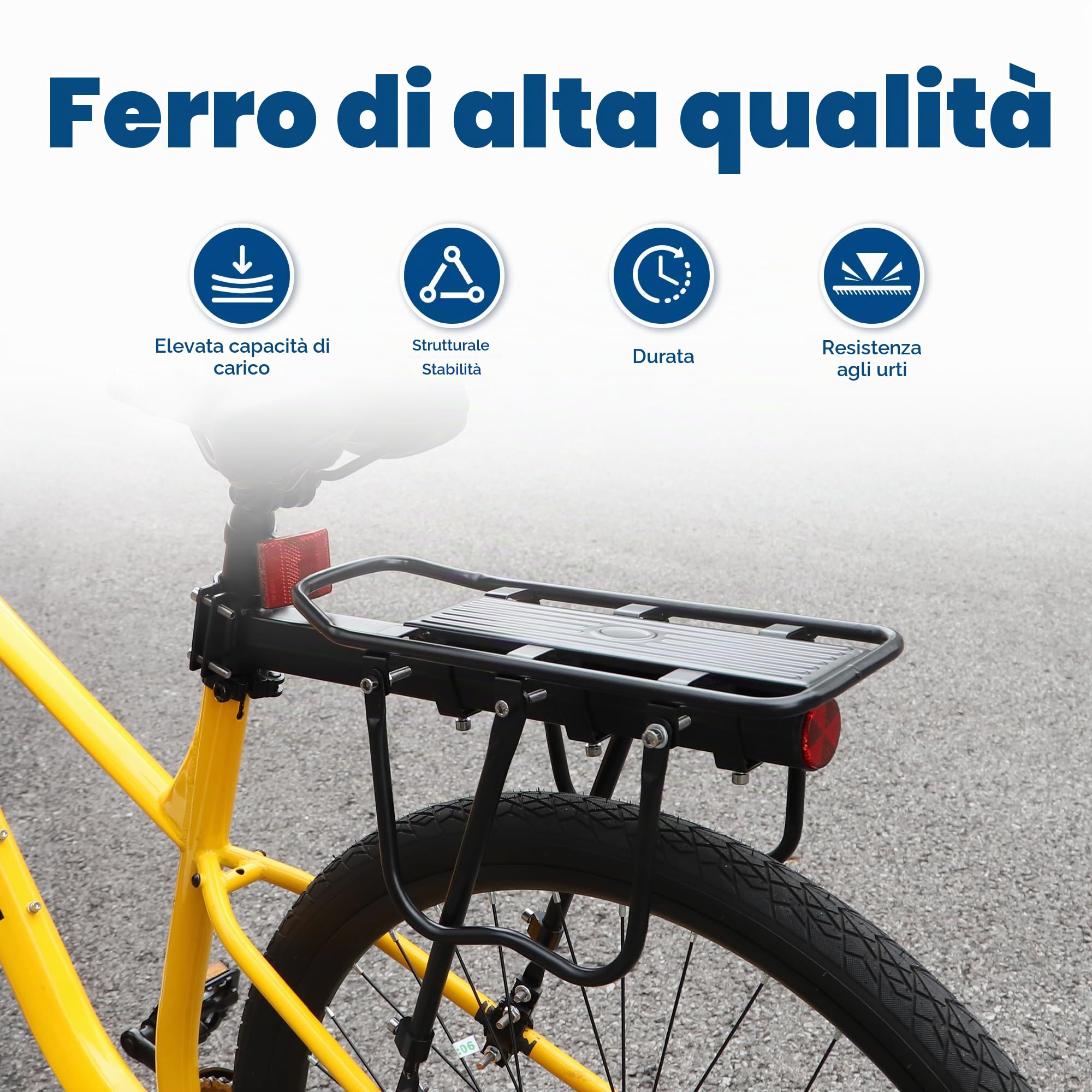 ZUKKA Set portapacchi per bicicletta da 22 – 29 pollici/700 C, regolabile, universale, in ferro, carico massimo 110lbs (50 kg) per mountain bike e bici da corsa