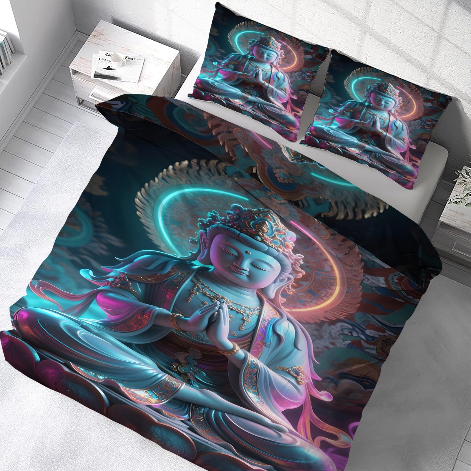 Housse de couette 200x200 hyper douce et respirante avec zip invisible