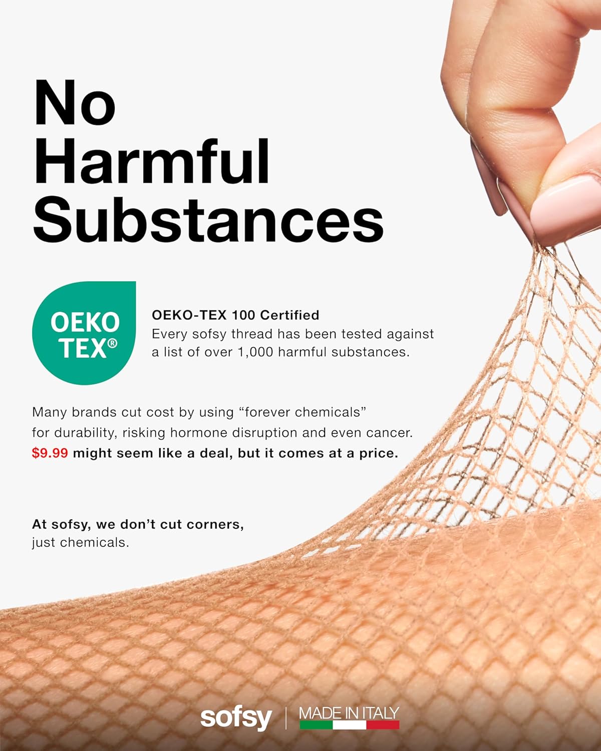 sofsy 10-Year Hosiery Craftsmanship - Italian Fishnet Stockings for Women | Goth High Waist Mesh Tights Reinforced Toe - Image 2