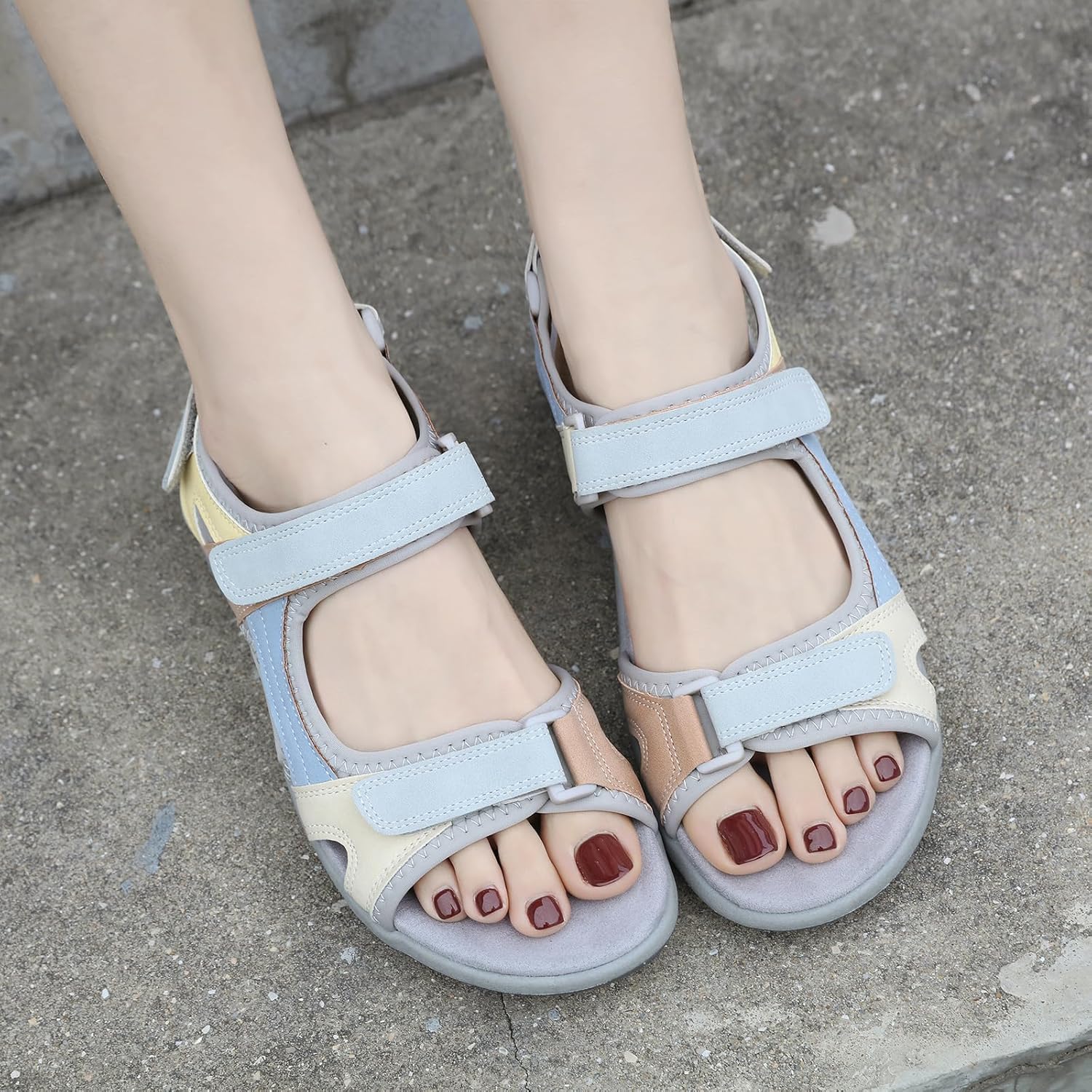 Artykey Women's Athletic Hiking Sandals 4CM Heel Lightweight Outdoor Sport Walking Sandals Fashion Comfortable Water Shoes Non-slip Sandals