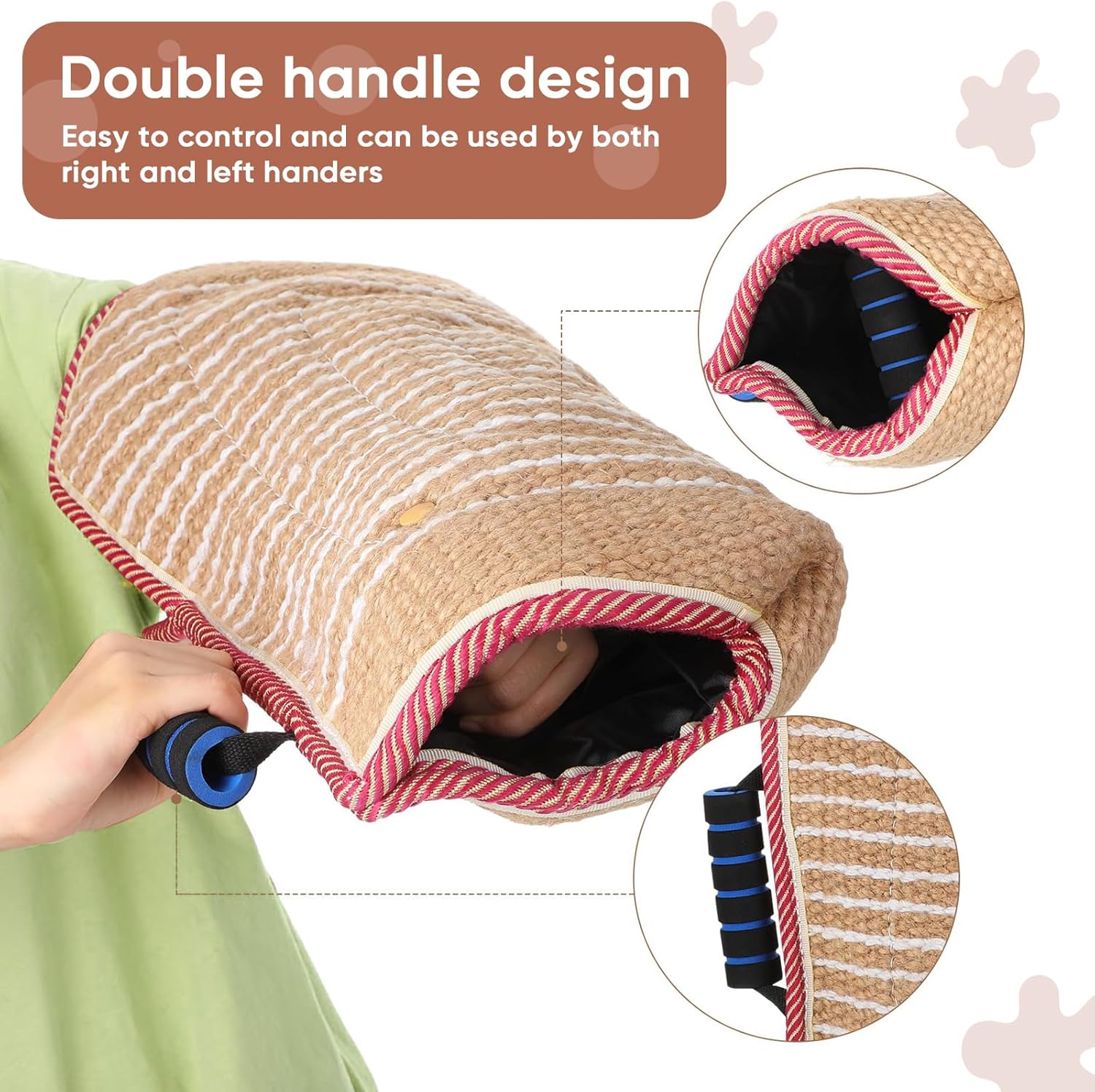 Dog Bite Training Set Include Dog Bite Sleeve, Training Stick, Tug of War Toys and Rubber Ball, Tough Dog Bite Training Equipment Durable Arm Bite Sleeve for Large Dogs K9 Professional Training