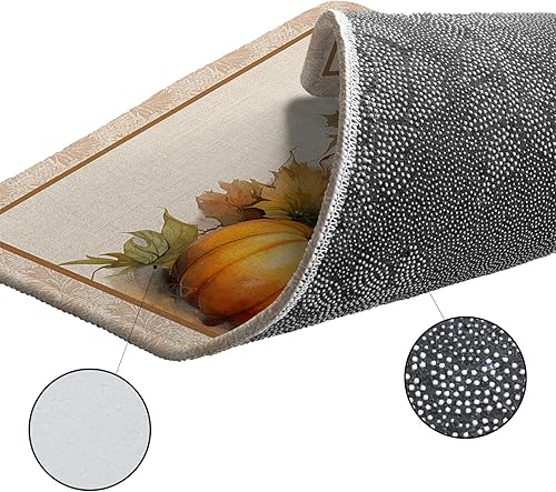 Miniatura 6 de Alfombra redonda vintage de Acción de Gracias de 4 pies, lavable para interiores y exteriores, para dormitorio, cocina, sala de estar, oficina, área