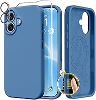 Vista 114 de GONEZ Funda de silicona para iPhone 14 Pro Max, compatible con MagSafe, con protector de pantalla + protector de lente de cámara, silicona líquida a