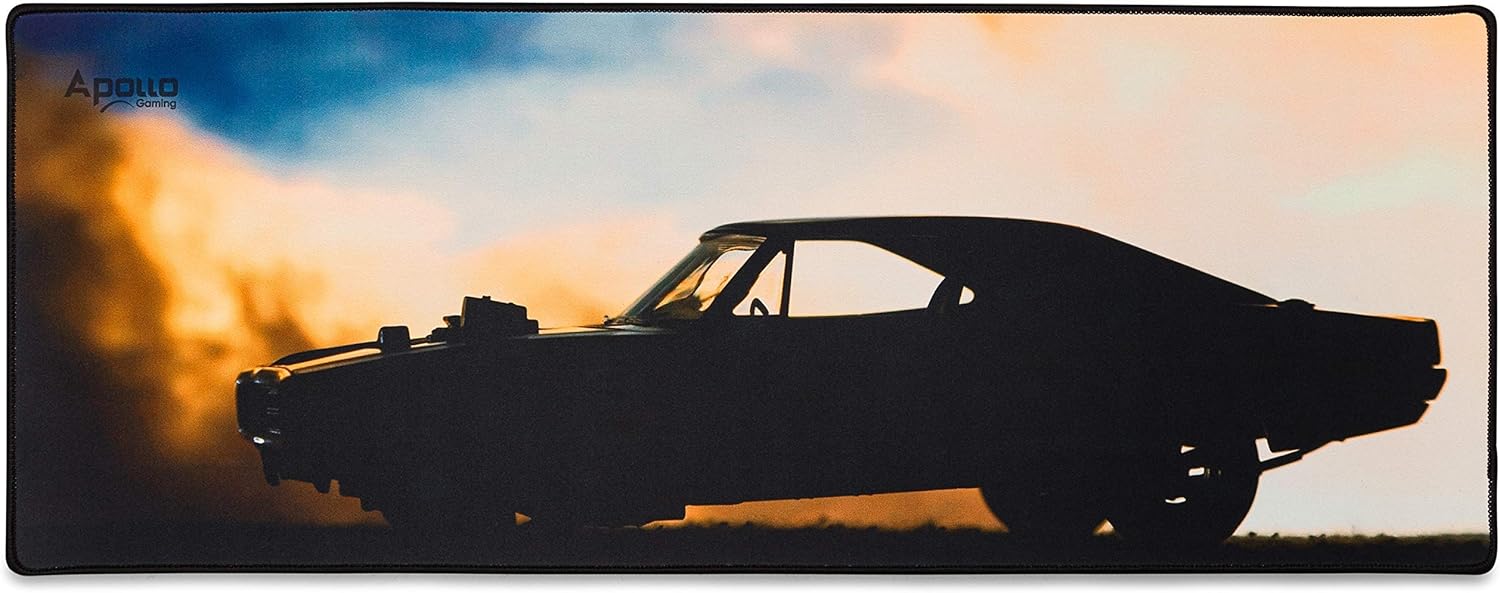 Apollo Gaming Extended Mouse Pad with Microfiber Surface, Long XXL Mousepad (31.5×11.8In), Desk Pad Keyboard Mat, Large Extended Computer Desk Mat, for Office/Gaming/Home (Muscle Car Silhouette) - Image 7