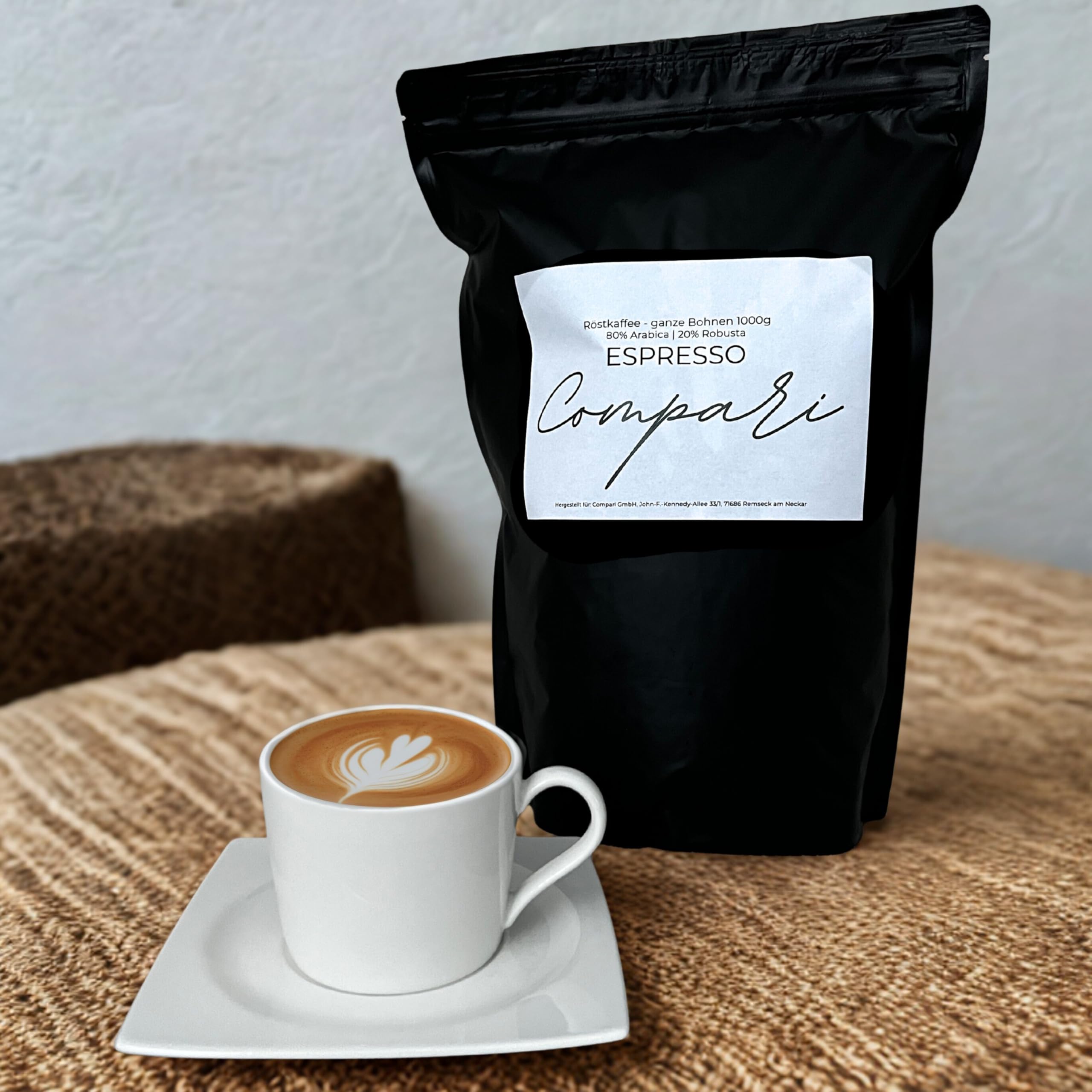 Compari extreme Crema Kaffeebohnen 1kg Espresso – 80% Arabica, 20% Robusta – Ganze Bohnen für Vollautomat & Siebträger