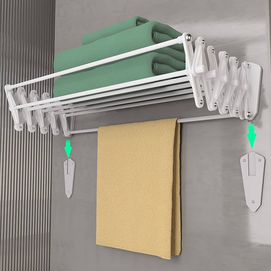 Amazon.com: NUTSAAKK Wall Mounted Drying Rack Clothing for Laundry