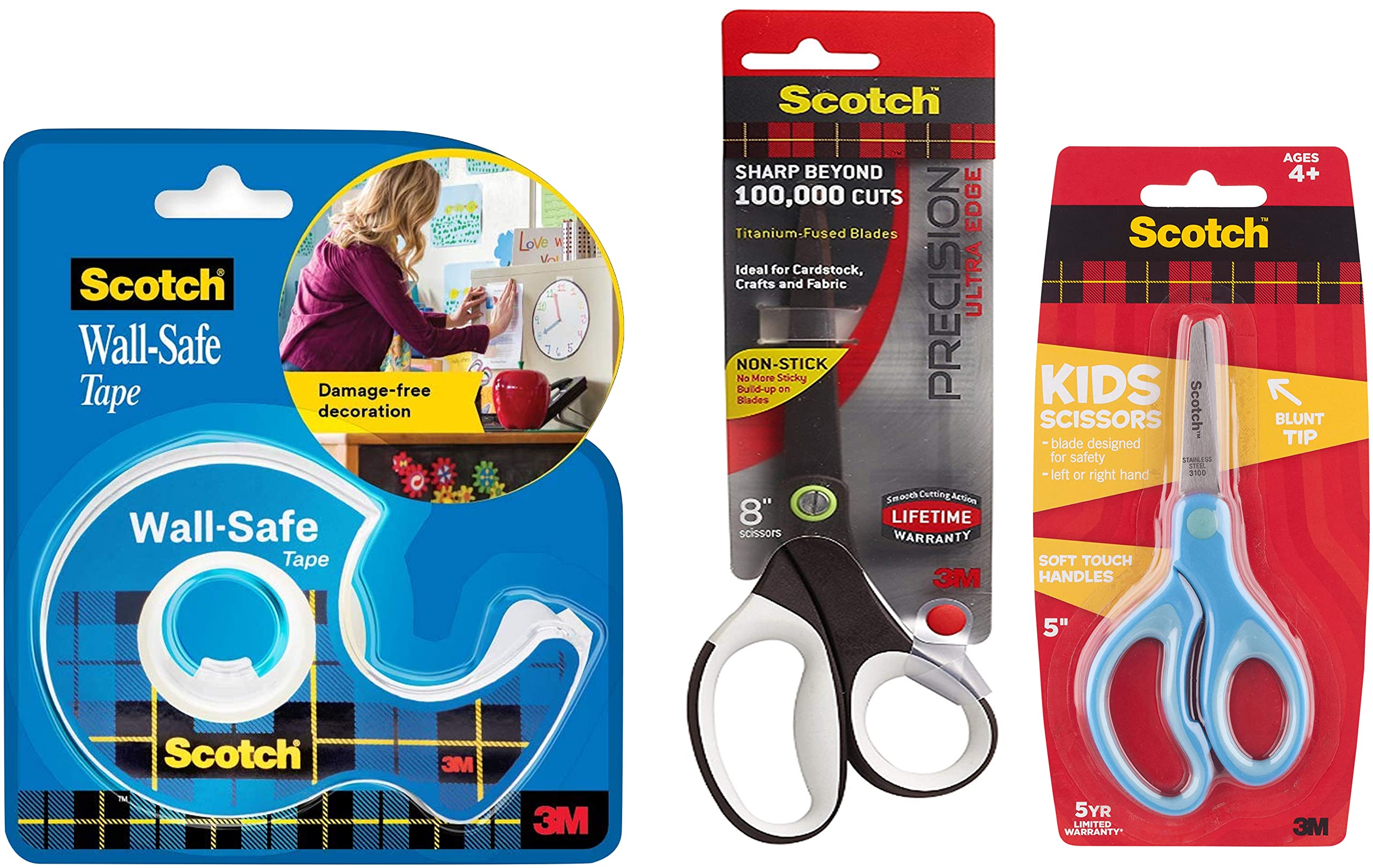 Scotch Damage Free Mounting and Decor by 3m Wall Safe Tape & 3M Titanium Scissors, 8" & 3M Kids Scissors, 5" (B0B9RJ5WVD) Amazon Price History, Amazon Price Tracker