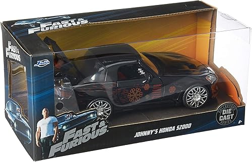 Miniatura 3 de Jada Toys Fast & Furious 1:24 Johnny's Honda S2000 - Auto fundido a presión, juguetes para niños y adultos, color negro
