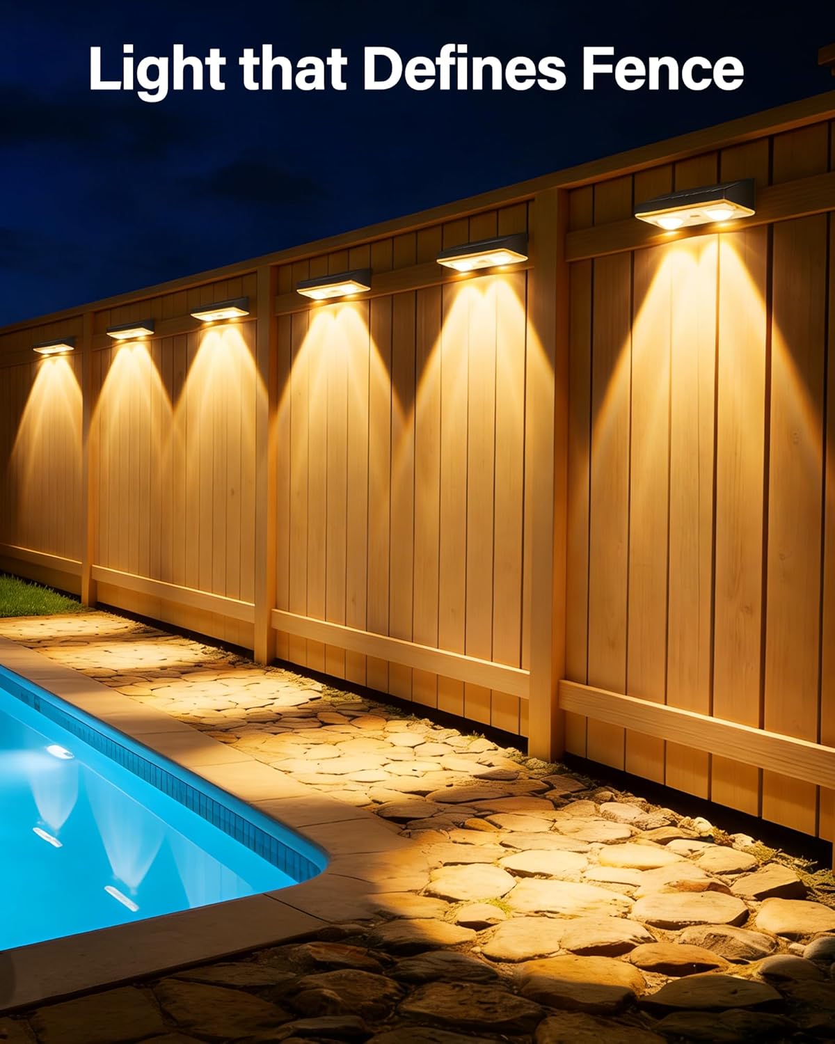 Solar Fence Lights Outdoor, 12 Pack Ultra-Bright 85LM Fence Lights Solar Powered, 9 RGB Color Modes, IP65 Waterproof, 12H Dusk to Dawn Glow for Pool/Deck/Patio/Wall/Backyard - Black