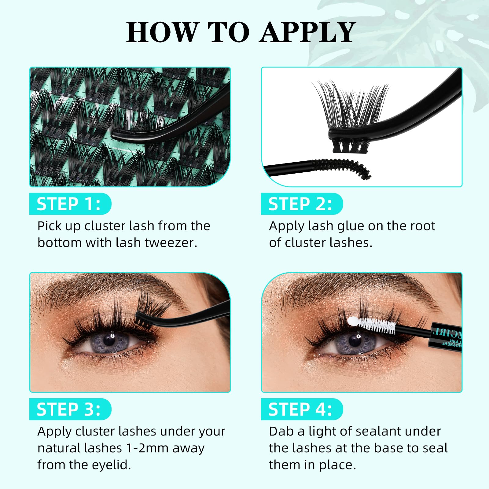 AMZGIRL LASH Cluster di ciglia Wet Look 168Pcs Ultra-sottile Banda ciglia Estensioni Spiky Anime Wide Span (Mallow, C-10-18mm)