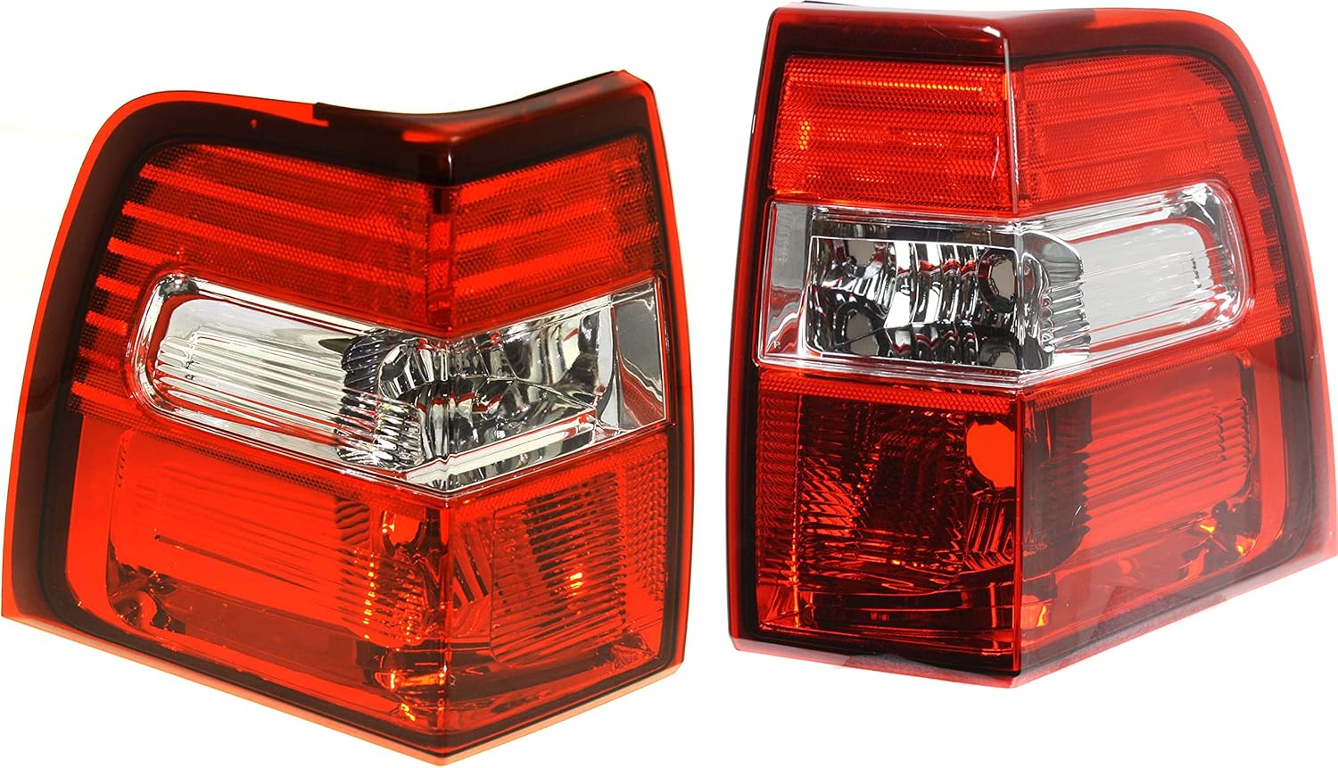 Garage-Pro Driver and Passenger Side Tail Light Set for Ford Expedition 2007-2017 Halogen Lens and Housing; Without Bulbs Replaces# 7L1Z13404AA, 7L1Z13405AA