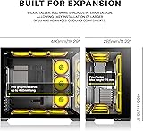 ANSAITE Boîtier PC ATX 9 Ventilateurs PWM ARGB pré-installés, Boîtier PC Gaming Mid-Tower, Boîtier Informatique panoramique en Verre trempé avec Type-C, Support de radiateur 360mm ，Noir(H-D9) - 6