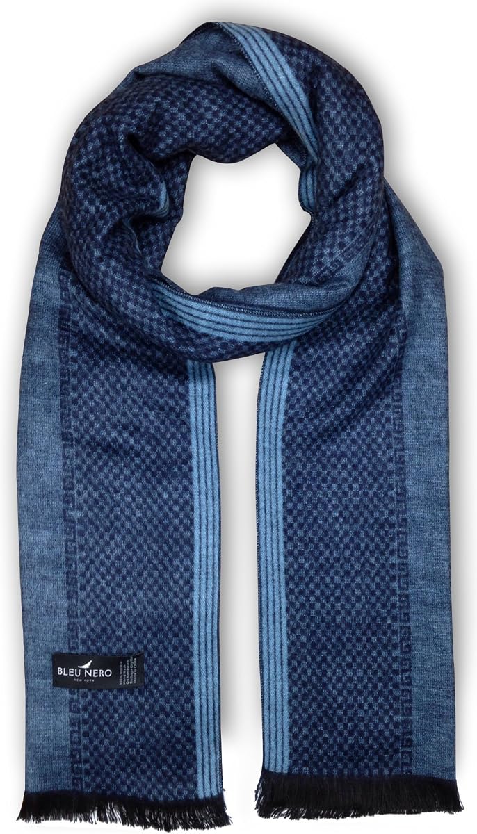 Bleu Nero Lujosa bufanda de invierno para hombre: gran selección de bufandas premium de diseño único
