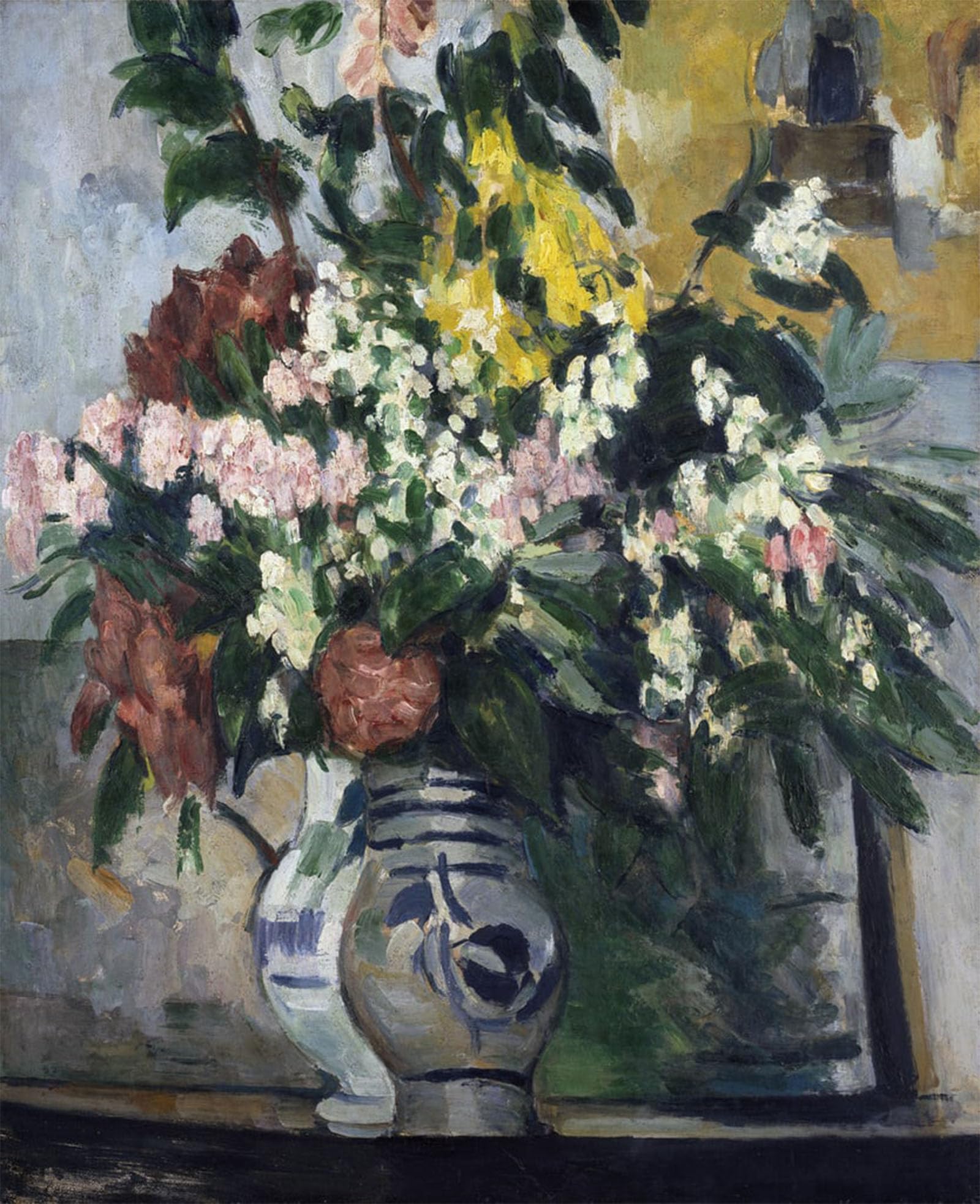 POSTERIIk Vintage Classic Picture Landscape Artwork Two Vases of Flowers by Paul Cézanne Portrait Canvas Painting for Office Home Decor 60x90cm