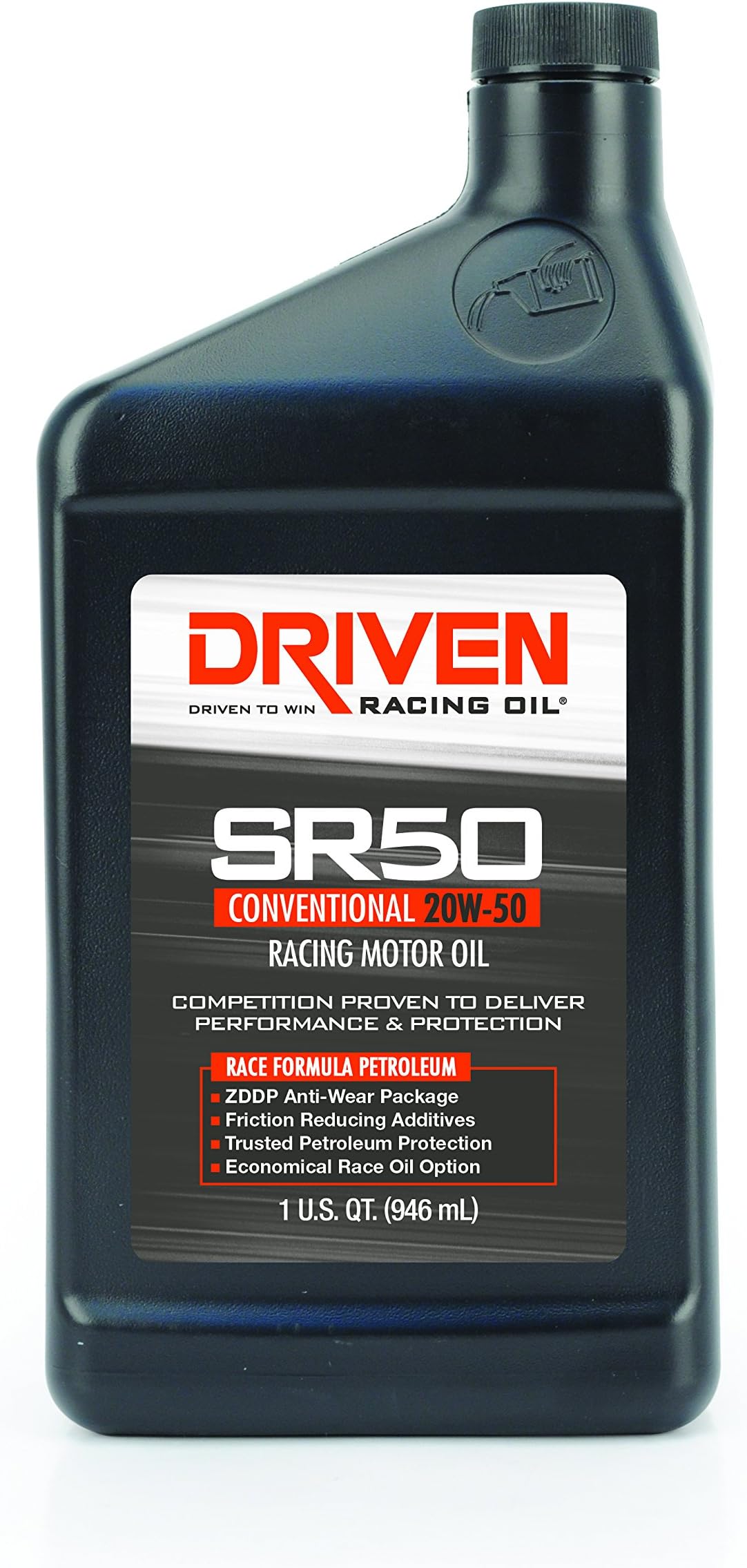 Driven Racing Oil 05206 SR50 20w50 Coventional Racing Oil, 1 Quart, 1 Pack