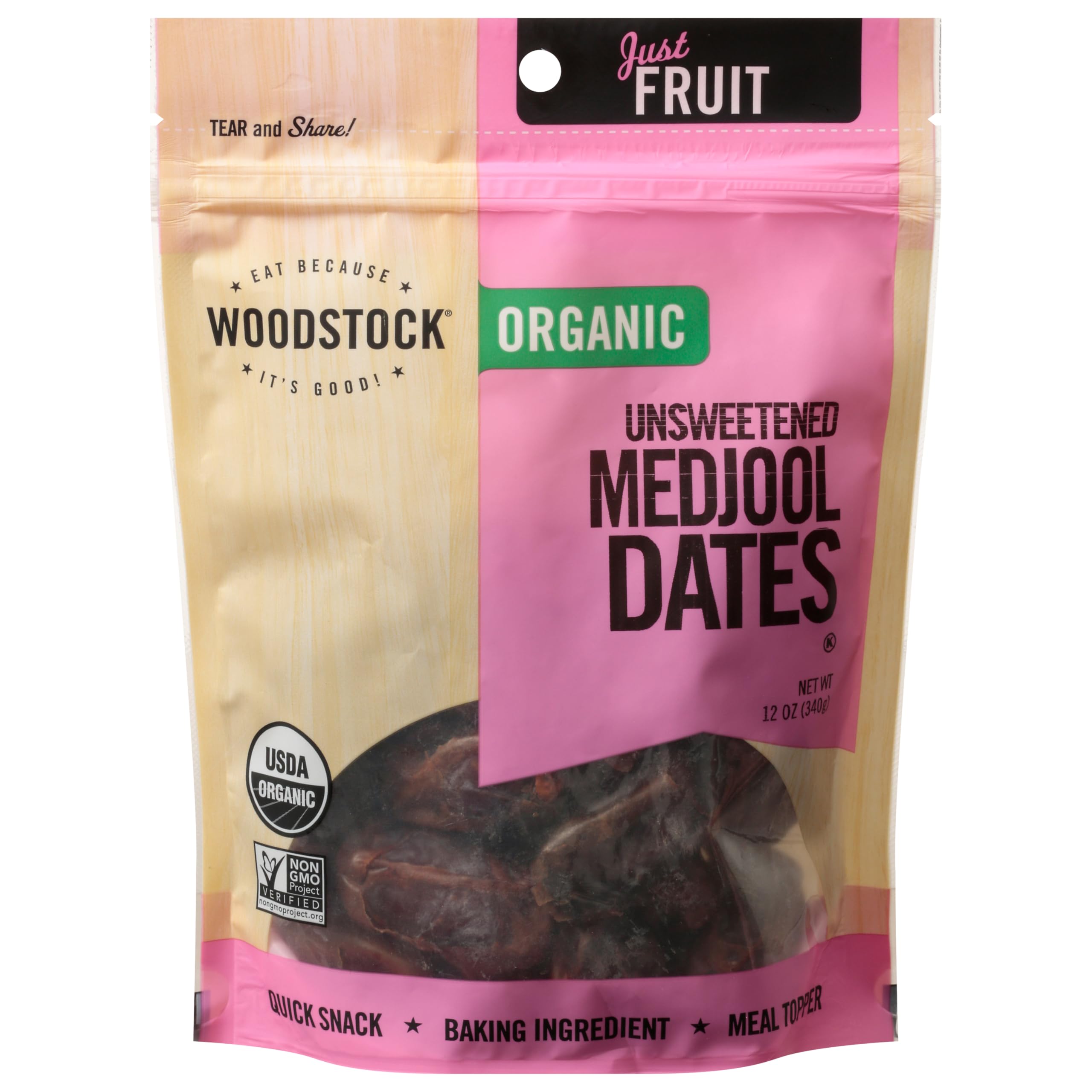 Woodstock Chimes Foods Organic Medjool Dates 12 oz Pkg