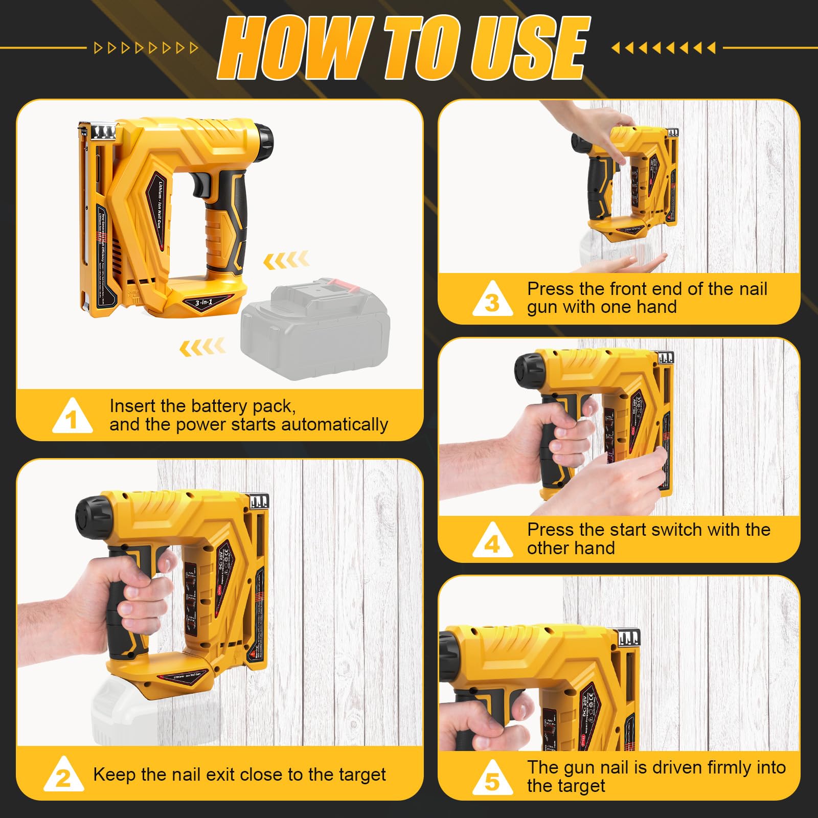 Roadtime Agrafeuse Electrique pour DeWalt 20 V batteries (sans batterie)