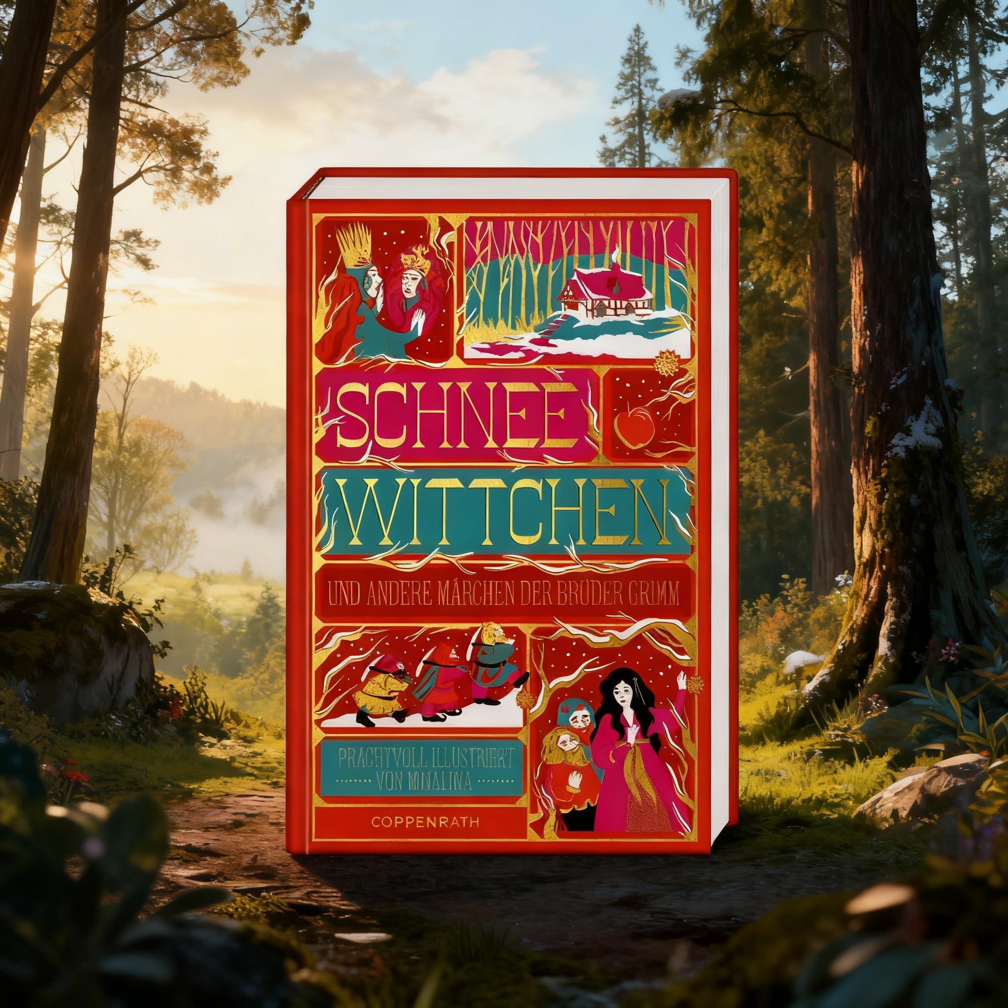 Kinderklassiker Bücher Bundle – "Die Schöne und das Biest" & "Schneewittchen und andere Märchen der Brüder Grimm" – MinaLima Schmuckausgabe – Märchenbuch Set – inkl. 2 exklusive Postkarten