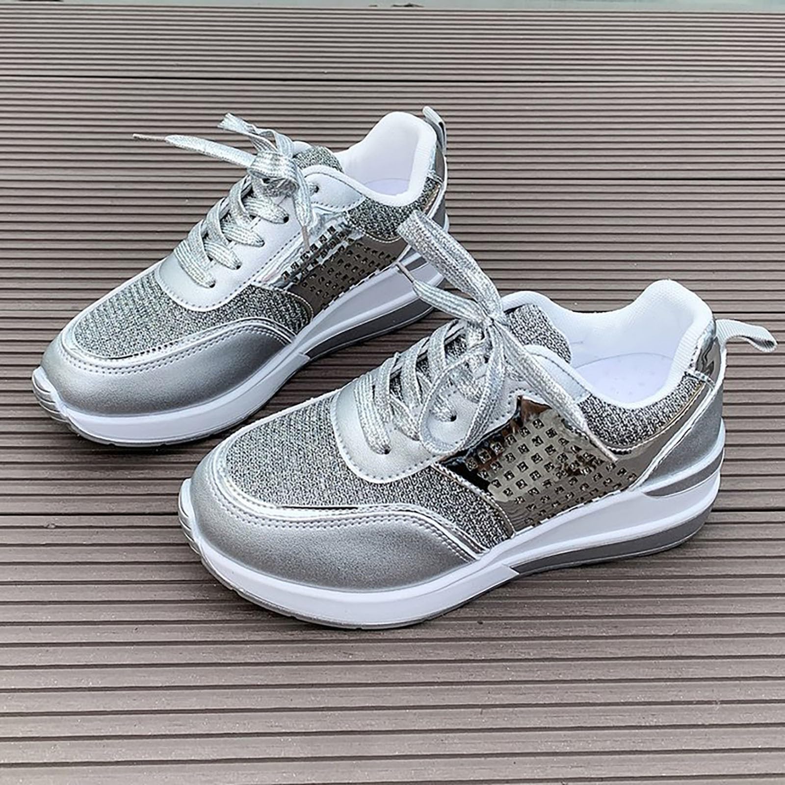 Sneaker da donna con zeppe, scarpe da ginnastica con zeppe, scarpe da ginnastica, sollievo dei piedi, sneakers, suola spessa, supporto per la vita plantare, sneaker, allacciatura scarpe