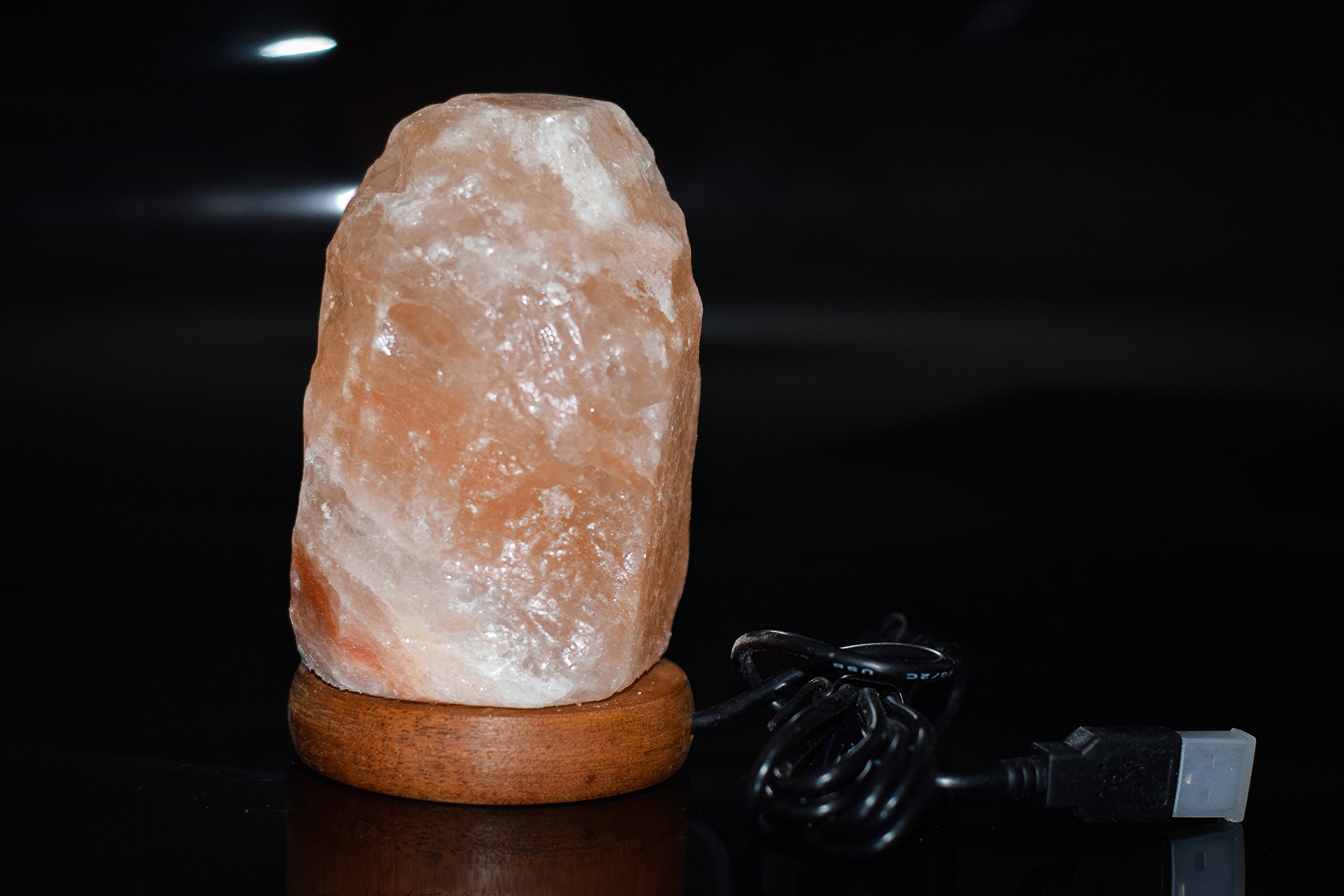 Natural USB Himalayan Salt lamp - Holistic, Air Purifying, Multi Colour LED, 100% Natural Rock Salt Lamp