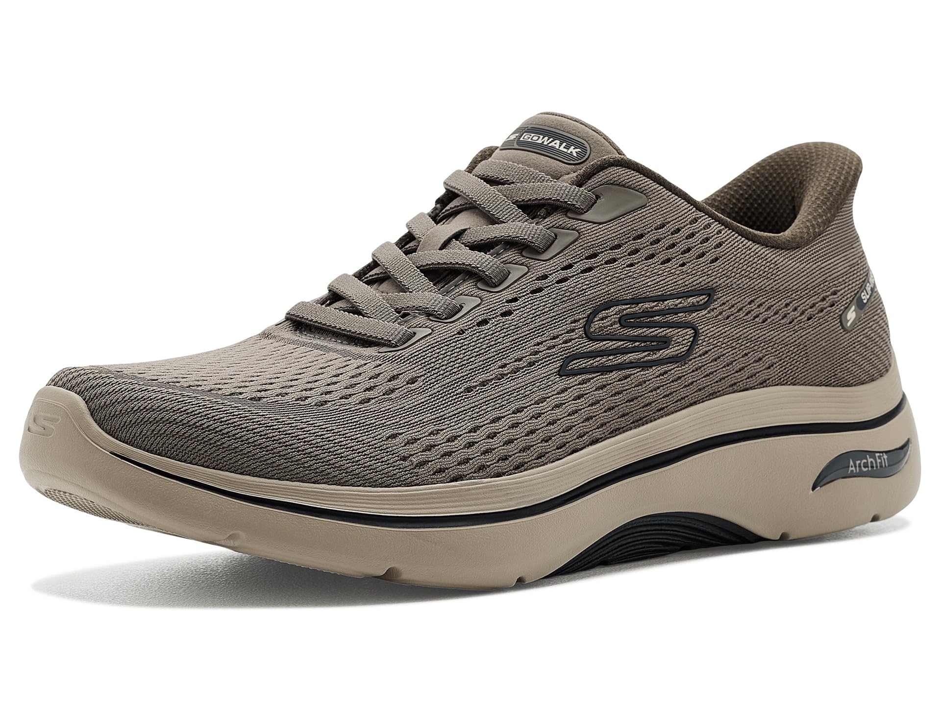 Skechers Herren-Slip-Ins: Go Walk Arch Fit 2.0 Percy, Dark Taupe, 9 X-Wide