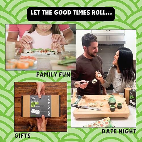 Miniatura 4 de Global Grub Kit de fabricación de sushi de bricolaje el kit de sushi incluye arroz de sushi algas marinas de sushi Nori vinagre de arroz en polvo