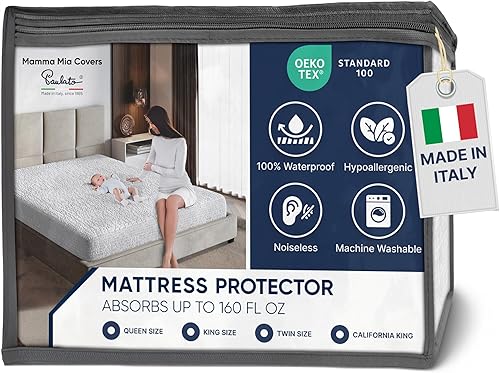 PAULATO BY GA.I.CO - Protector de colchón impermeable para cama de tamaño matrimonial, transpirable, sin ruido, hipoalergénico, lavable a máquina,