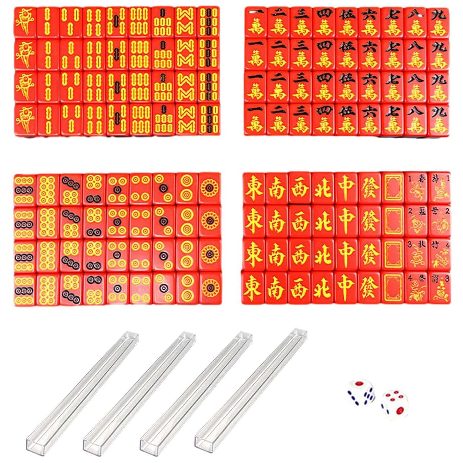 ppARK Mahjong Mahjong-Set in Reisegröße, Mahjong-Brettspiel-Set, traditionelles chinesisches Mahjong-Spielstein für Erwachsene, Familien-Reisespiel Mahjong Spiel