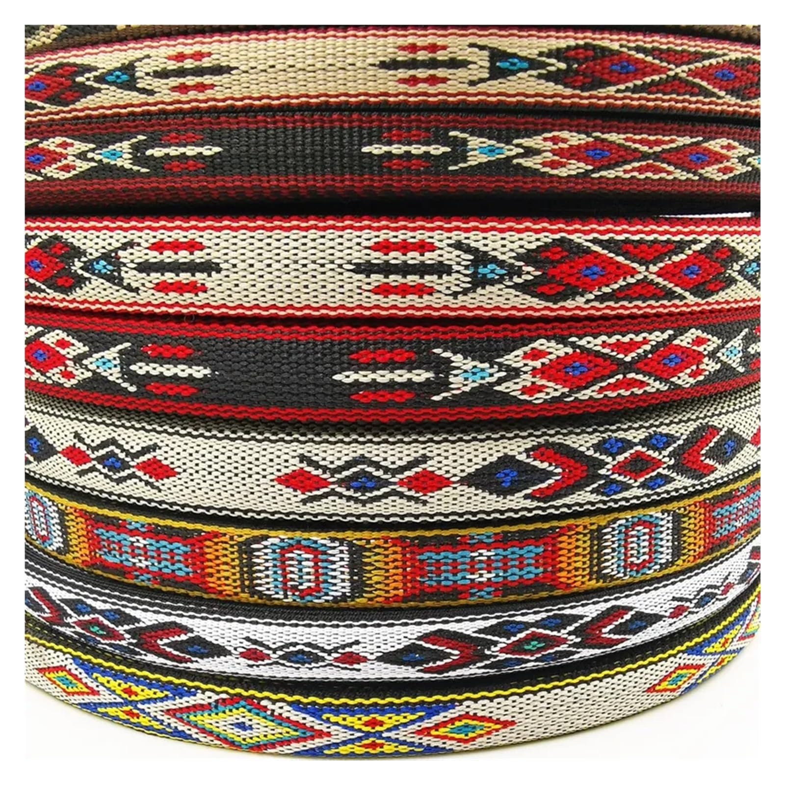 Wstążka tkana żakardowa, Wstążka żakardowa 3 jardy, 10-20 mm, wielokolorowa, do szycia, rękodzieła, pasków i kołnierzyków(18mm 3yards 06)