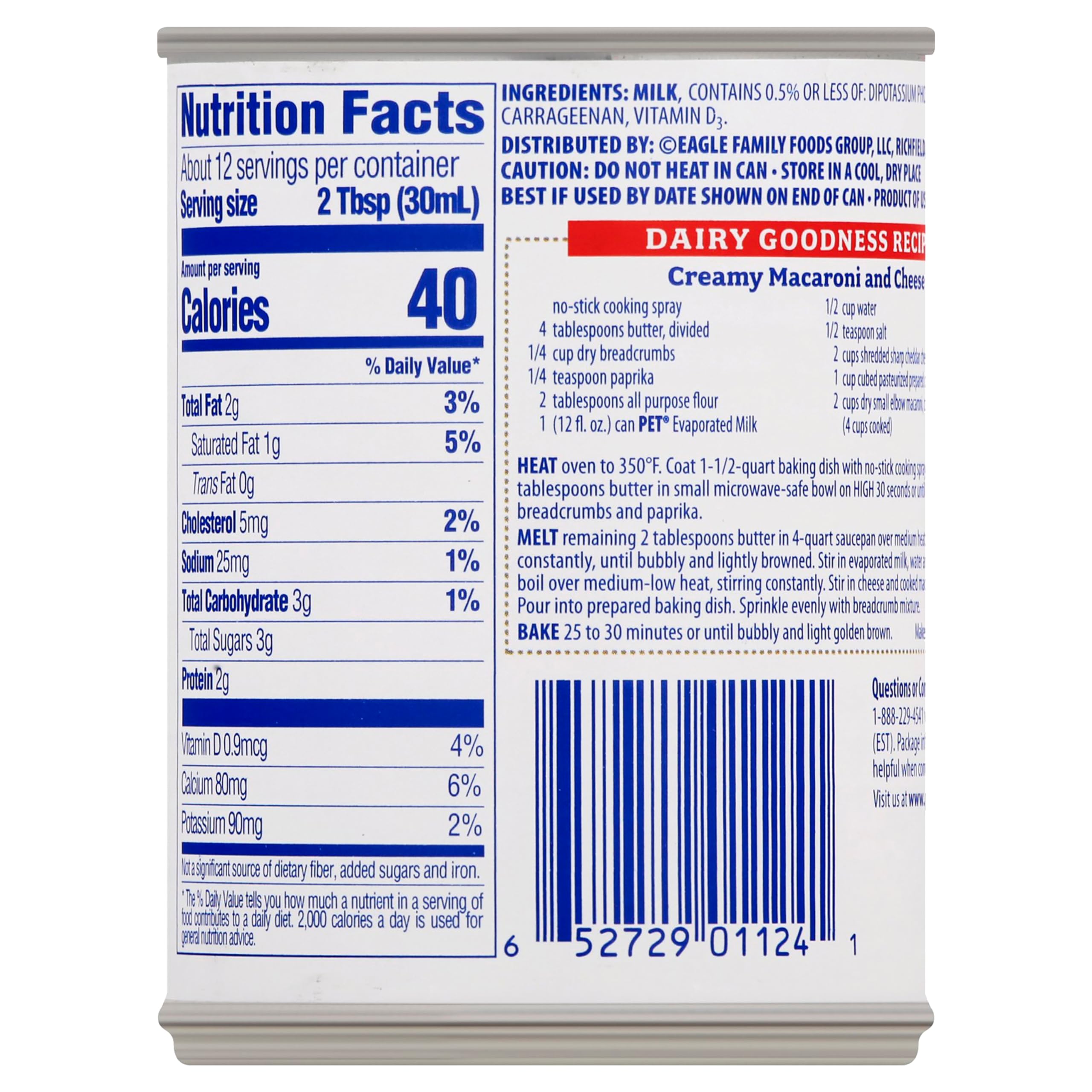 PET Evaporated Milk, 12 Ounce Can (Pack of 5)