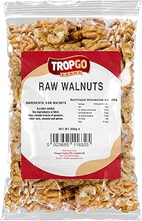 Tropgo Premium Walnuts Halves - 300g - Raw Jumbo Walnuts - Natural Sprou...
