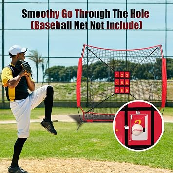 19 * 27in Clear Numbered Strike Zone,Waterproof Strike Zone Target Net Adjustable and Durable Pitching Net with Strike Zone for Baseball&Softball Net, Applicable for Various Sport Nets