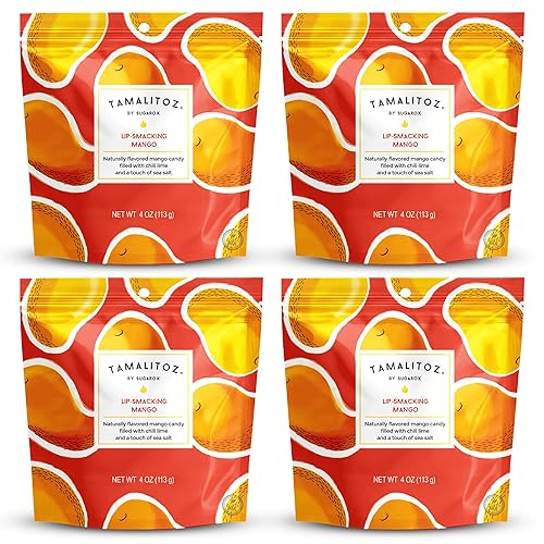 Vista 184 de Tamalitoz de Sugarox - Paquete de 8 caramelos duros hechos a mano con mango dulce y picante hecho a mano con chile en polvo, lima y sal marina.