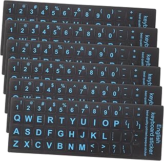 KOMBIUDA 6pcs Computer Keyboard Stickers Keypad for Laptop PC Stickers Letter Stickers Computer Accessories Keyboard Stickers for Notebook Keyboard Letter Decals Keyboard Labels Applique